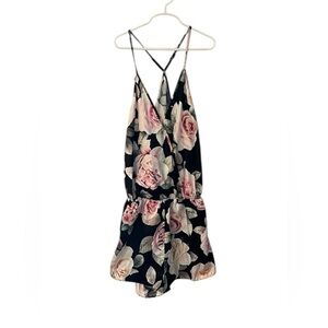 New with tags! Flora Nikrooz Floral Black Sleep Romper